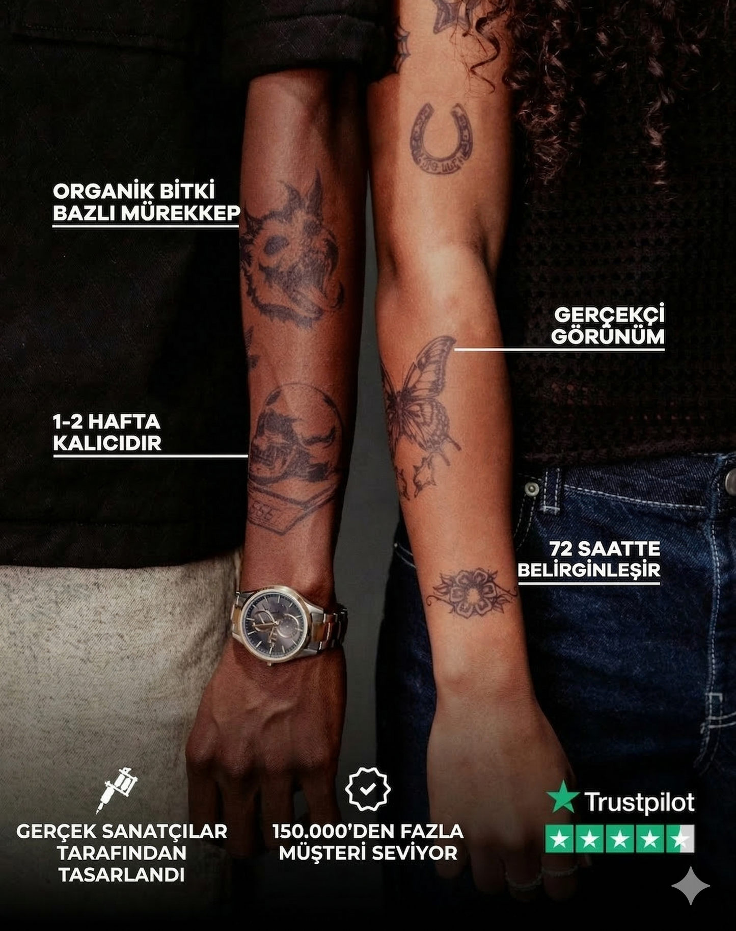 Karanlık Hükümdar Orta Boy Yarı Kalıcı Dövme MY138