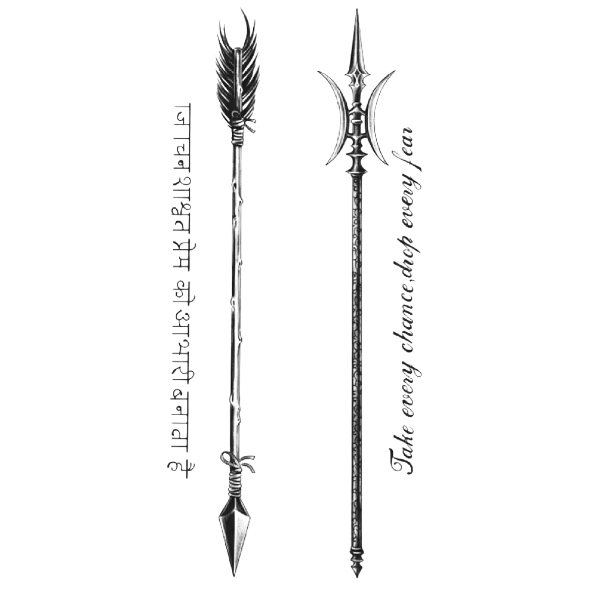 Yazı Ok Figür Orta Boy Yarı Kalıcı Dövme MY215 MyTattoo