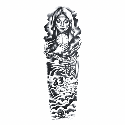 Zamanın Annesi Figürlü Kol Kaplama Yarı Kalıcı Dövme-MY127 MyTattoo