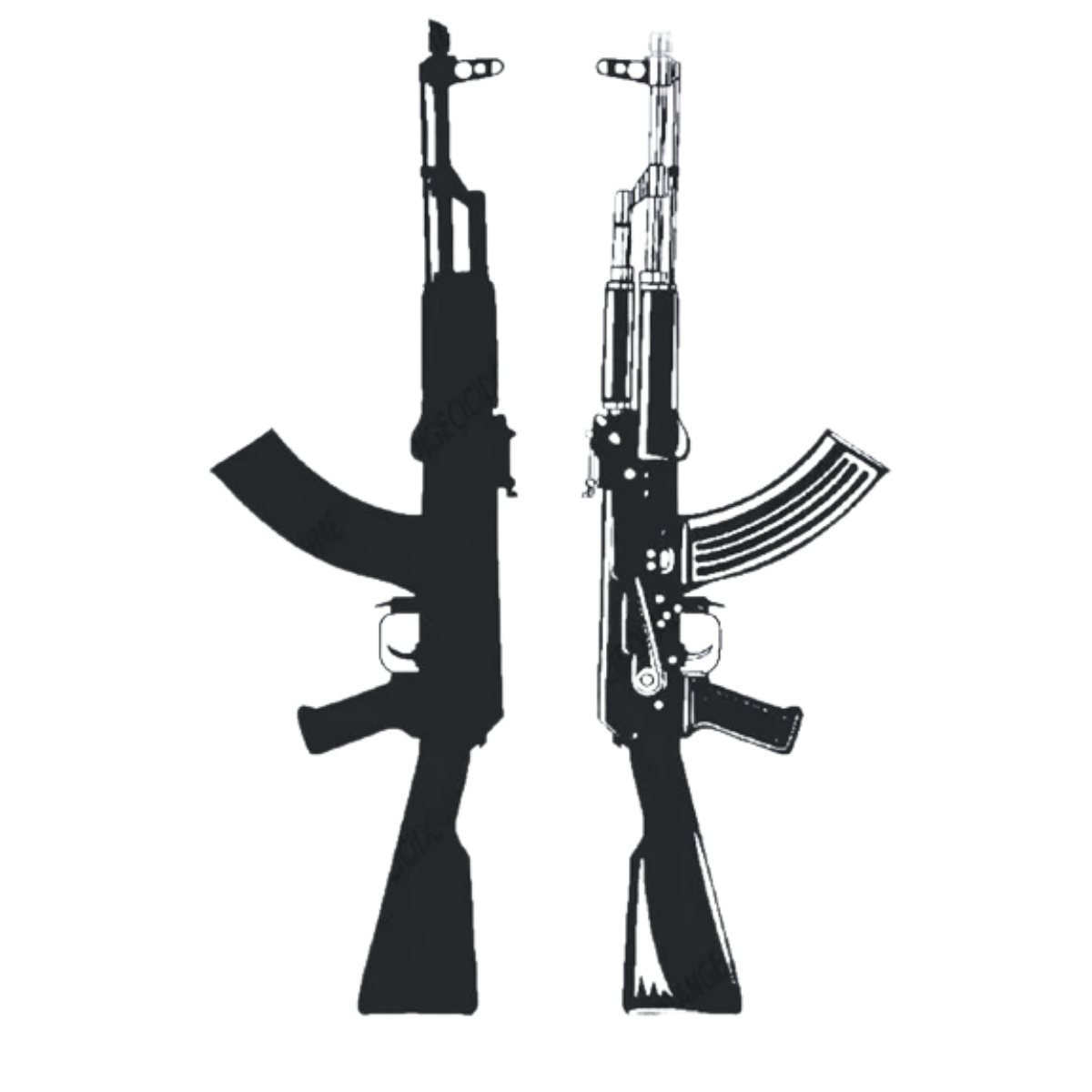 AK47 Orta Boy Yarı Kalıcı Dövme MY241 MyTattoo
