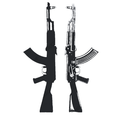 AK47 Orta Boy Yarı Kalıcı Dövme MY241 MyTattoo