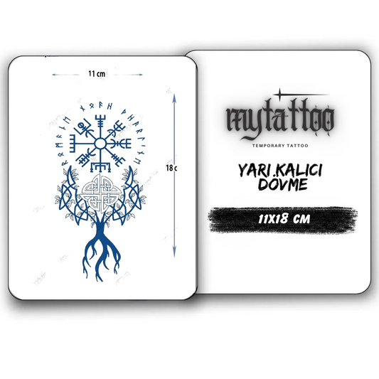 Viking Hayat Pusulası Yarı Kalıcı Dövme 1 Ay Kalıcı