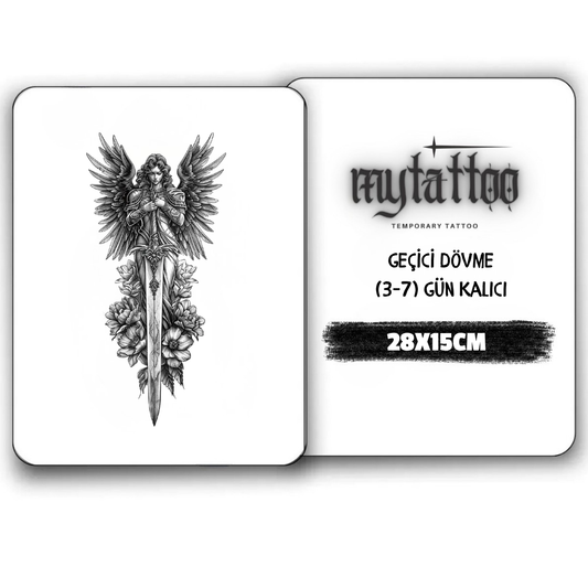 Savaşçı Melek Yarım Kol Geçici Dövme G316 MyTattoo