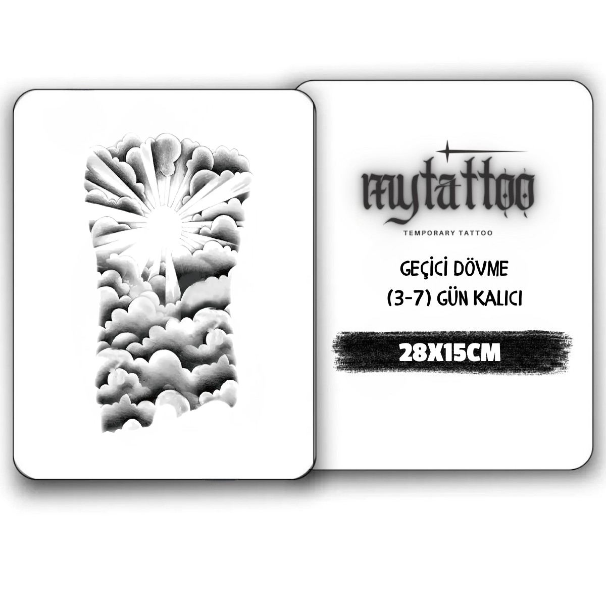 Bulut Figürlü Yarım Kol Geçici Dövme G315 MyTattoo