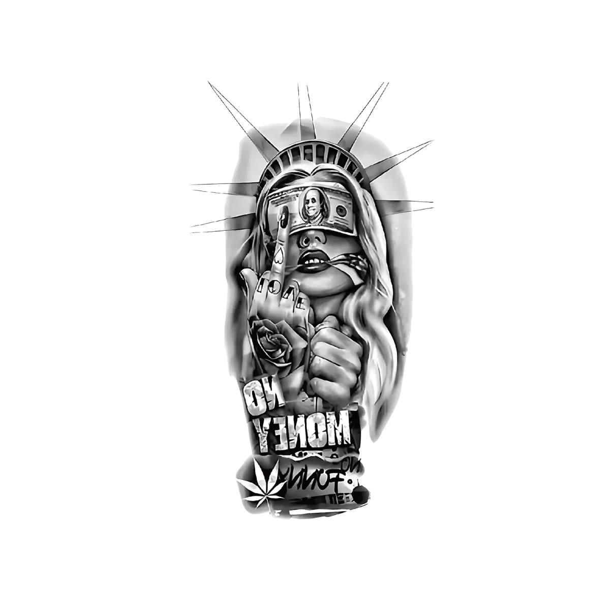 No Money Figürlü Geçici Dövme G313 MyTattoo