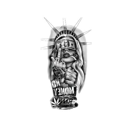 No Money Figürlü Geçici Dövme G313 MyTattoo