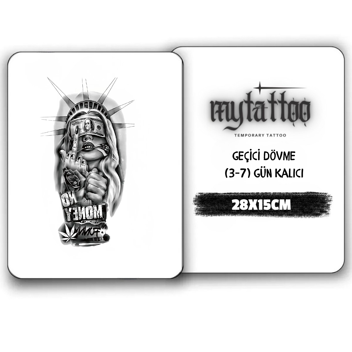 No Money Figürlü Geçici Dövme G313 MyTattoo