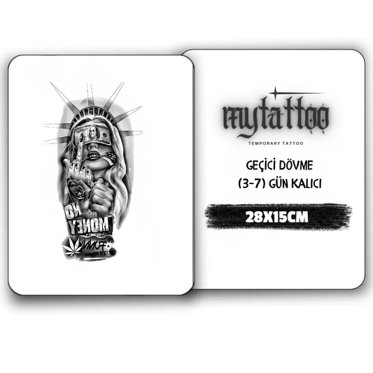No Money Figürlü Geçici Dövme G313 MyTattoo