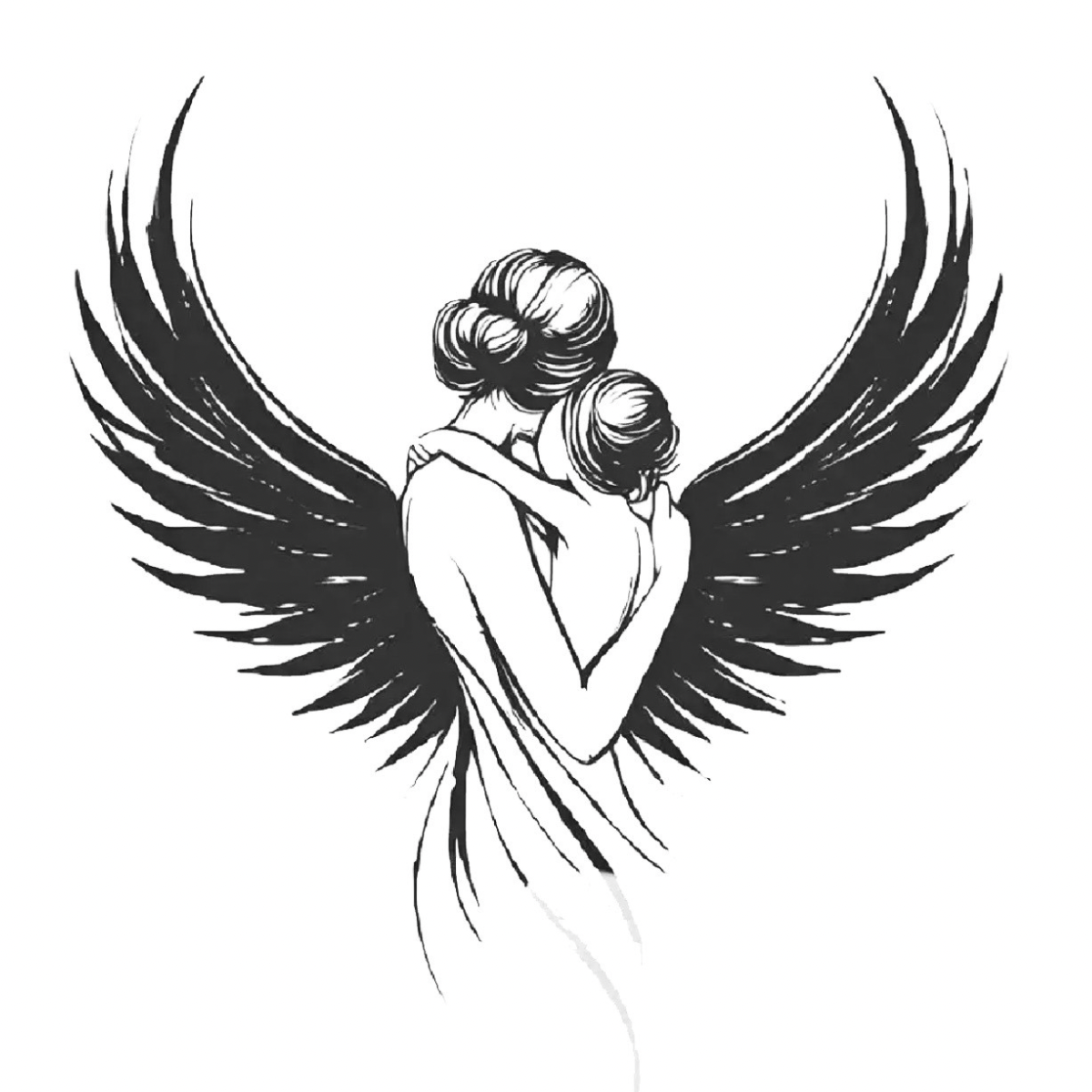 Melek Annem Figürlü Minimal Yarı Kalıcı Dövme MY230 MyTattoo