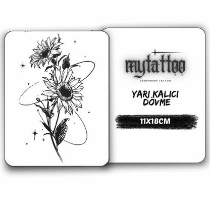Kozmik Çiçek Orta Boy Yarı Kalıcı Dövme MY214 MyTattoo