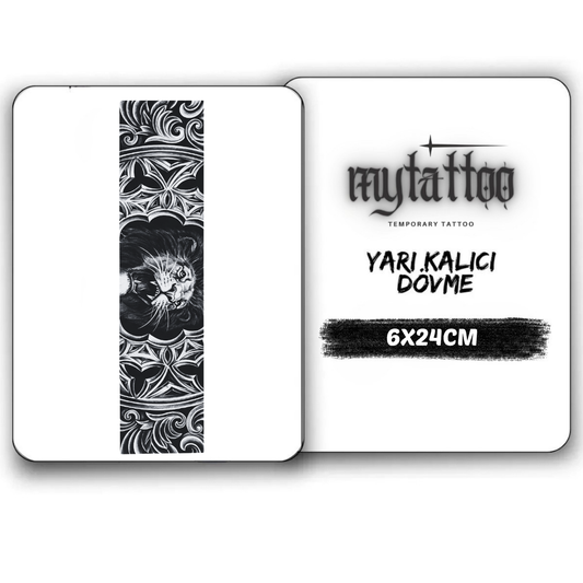 Aslan Figürlü Şerit Yarı Kalıcı Dövme MY264