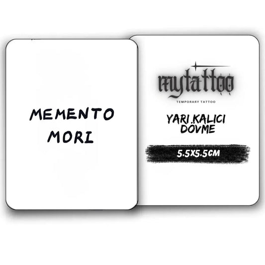 Memento Mori(Ölümü Hatırla) Yazı Figürlü Minimal Yarı Kalıcı Dövme-MY8 MyTattoo
