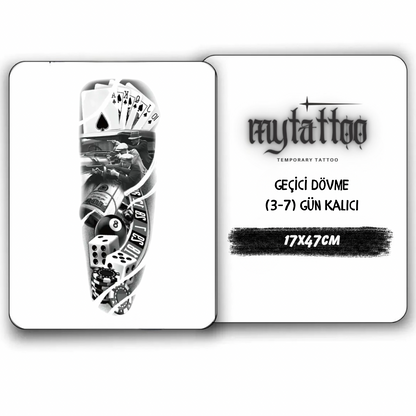 Büyük Vurgun Figürlü Kol Kaplama Geçici Dövme G284 MyTattoo