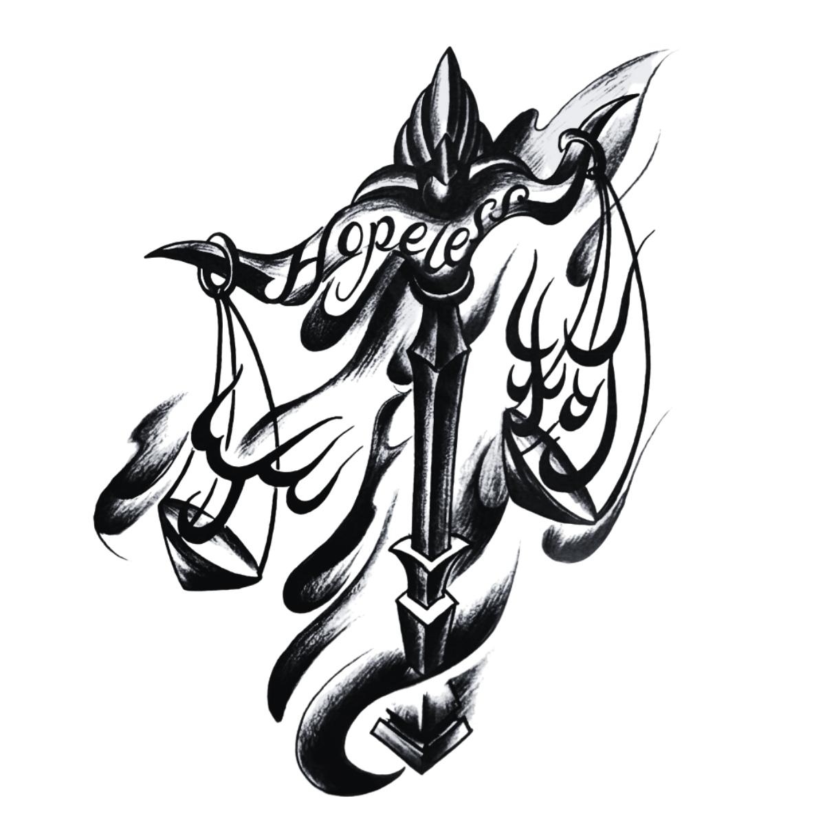 Kayıp Adalet Orta Boy Yarı Kalıcı Dövme MY249 MyTattoo