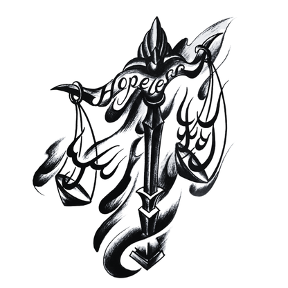 Kayıp Adalet Orta Boy Yarı Kalıcı Dövme MY249 MyTattoo