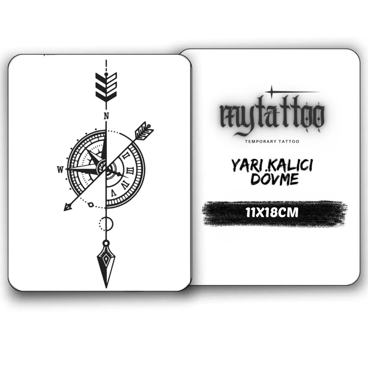 Pusula Figürlü Orta Boy Yarı Kalıcı Dövme MY202 MyTattoo