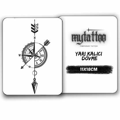 Pusula Figürlü Orta Boy Yarı Kalıcı Dövme MY202 MyTattoo