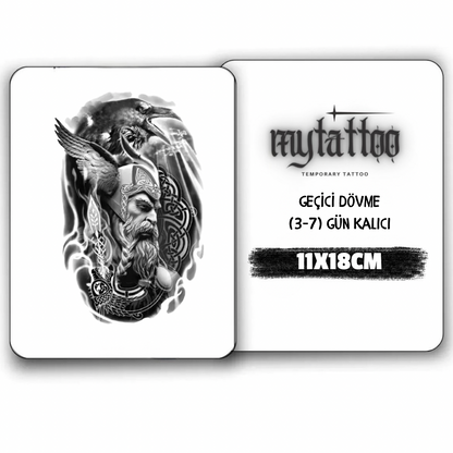 Kuzey Bilgesi Figürlü Orta Boy Geçici Dövme  G299 MyTattoo