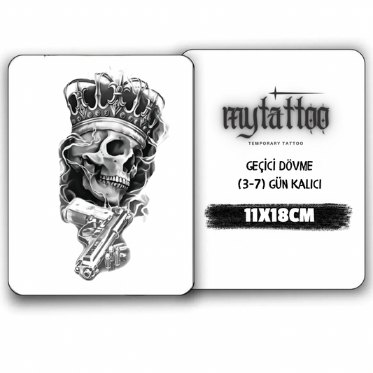 Ölümsüz Kral Fİgürlü Orta Boy Geçici Dövme G302 MyTattoo
