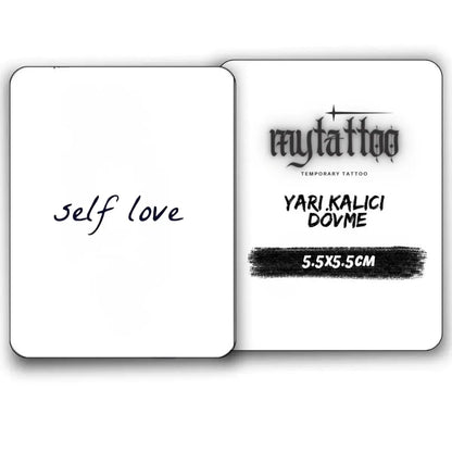Self Love(Kendini Sev) Yazı Figürlü Minimal Yarı Kalıcı Dövme-MY7 MyTattoo