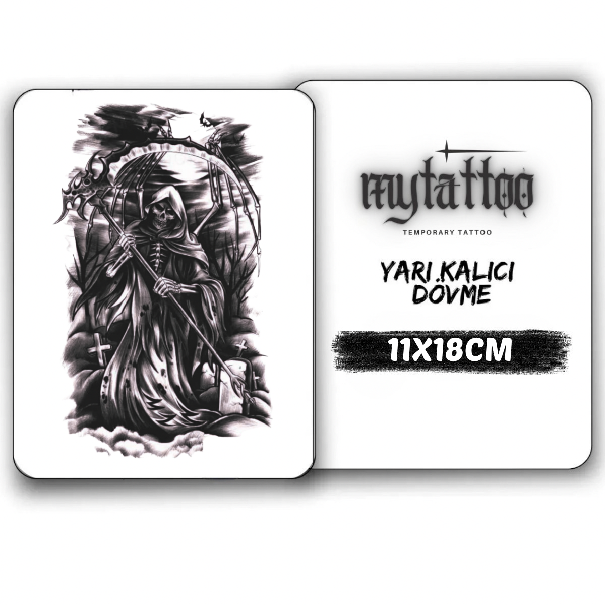 Mezarlık Bekçisi Orta Boy Yarı Kalıcı Dövme MY142 MyTattoo