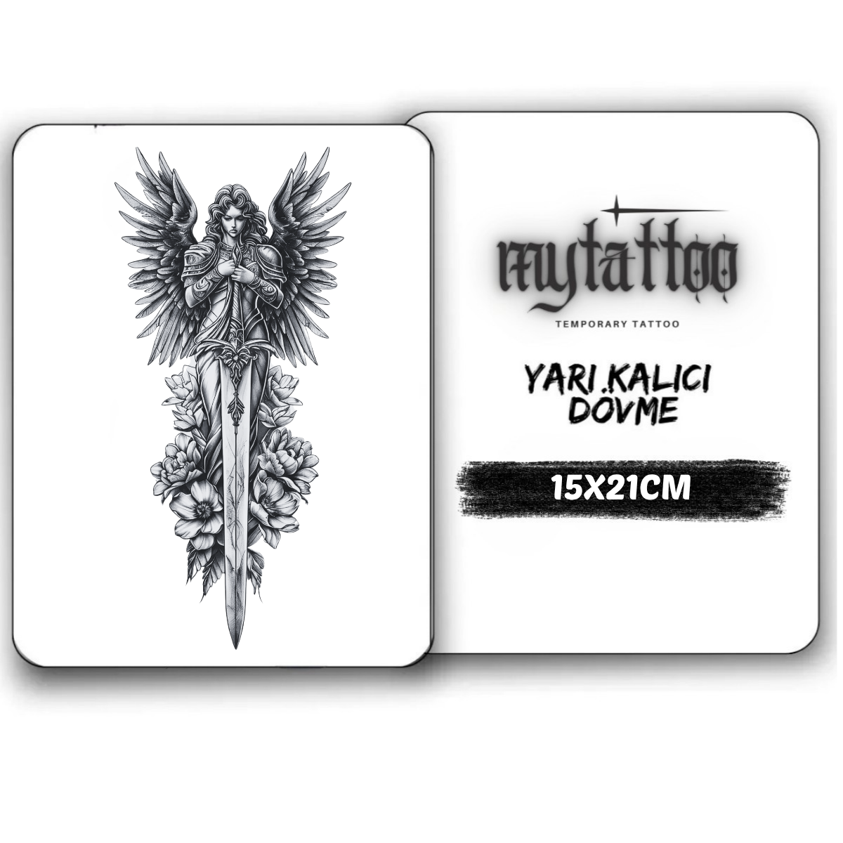 Savaşçı Melek Figürlü Yarım Kol Yarı Kalıcı Dövme MY277 MyTattoo