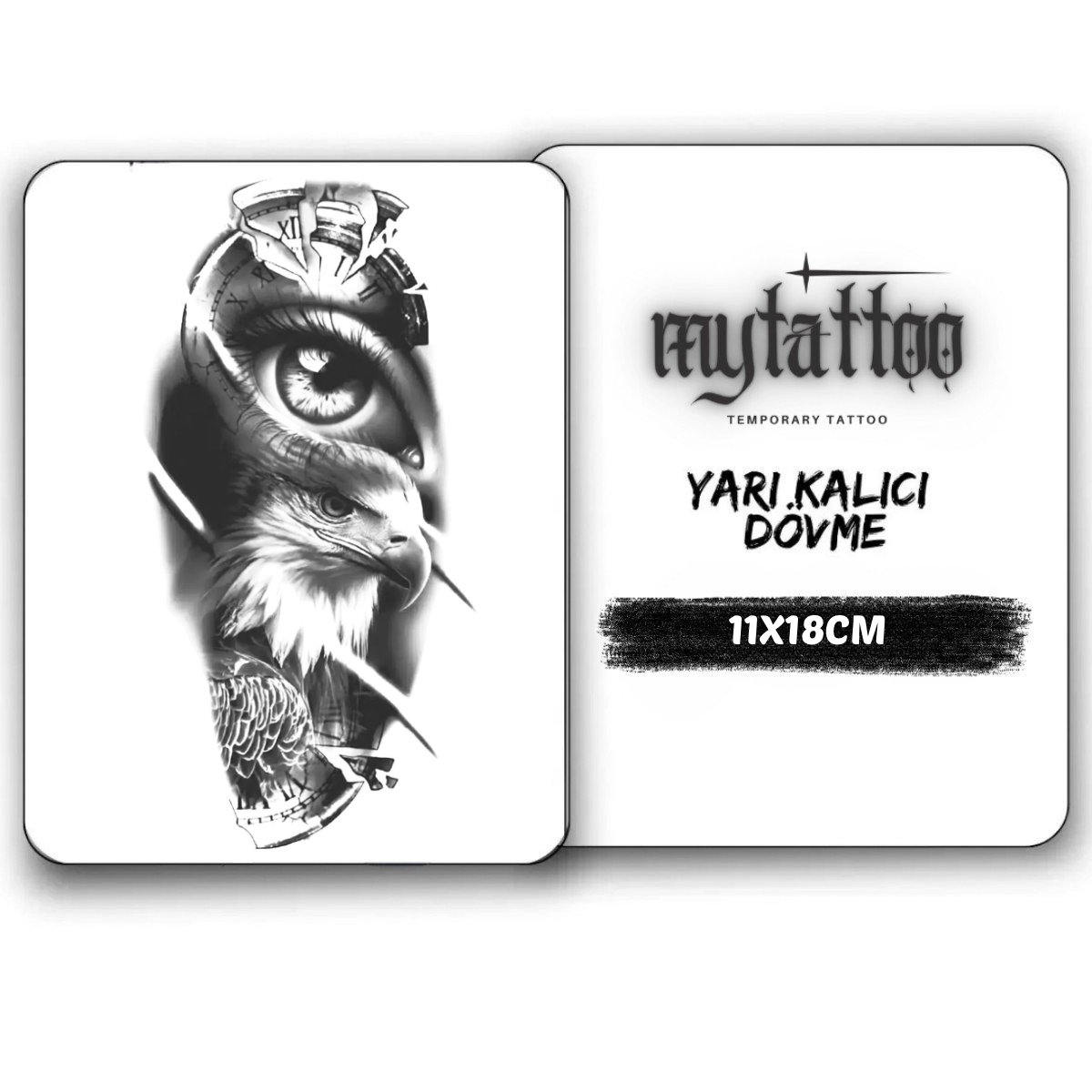 Kartalın Bakışı Figürlü Orta Boy Yarı Kalıcı Dövme MY171 MyTattoo