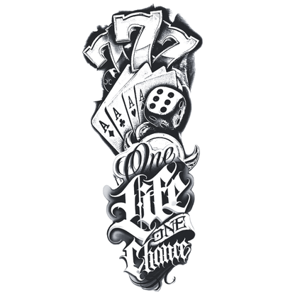 Ya Hep Ya Hiç Figürlü Yarım Kol Yarı Kalıcı Dövme MY276 MyTattoo