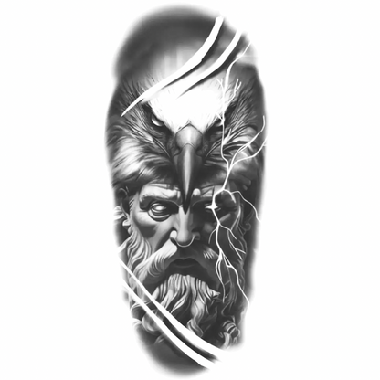 Aetos Dios &Zeus Figürlü Orta Boy Yarı Kalıcı Dövme MY185 MyTattoo