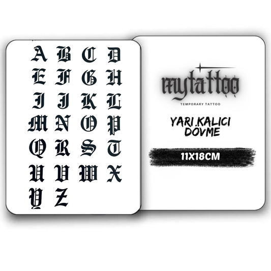 Alfabe Orta Boy Yarı Kalıcı Dövme MY237