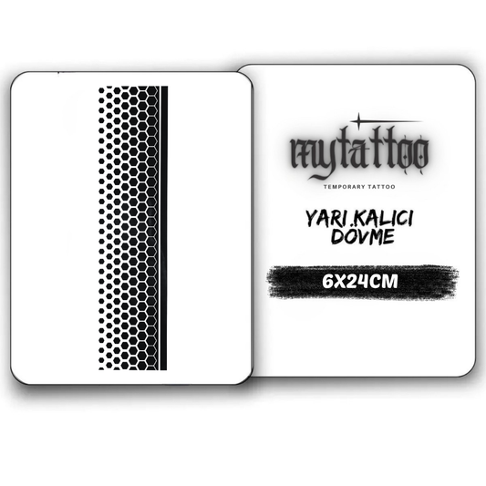 Altıgen Geçiş Figürlü Şerit Yarı Kalıcı Dövme  MY262