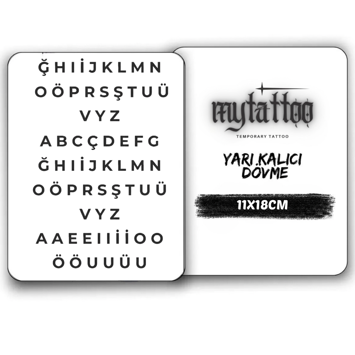 Alfabe Figürlü Orta Boy Yarı Kalıcı Dövme MY173 MyTattoo