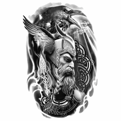 Kuzey Bilgesi Figürlü Orta Boy Geçici Dövme  G299 MyTattoo