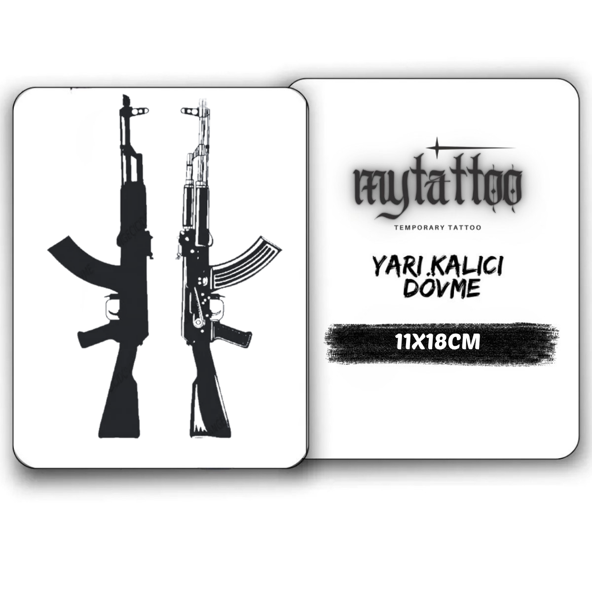 AK47 Orta Boy Yarı Kalıcı Dövme MY241 MyTattoo