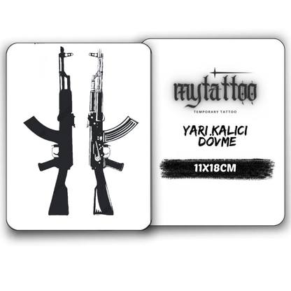 AK47 Orta Boy Yarı Kalıcı Dövme MY241 MyTattoo