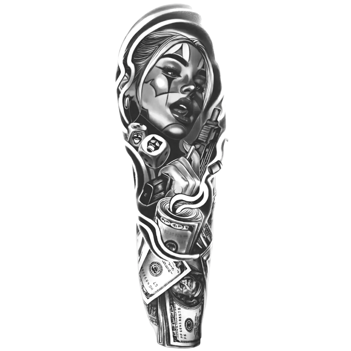 Zarlar ve Namlular Kol Kaplama Yarı Kalıcı Dövme MY161 MyTattoo