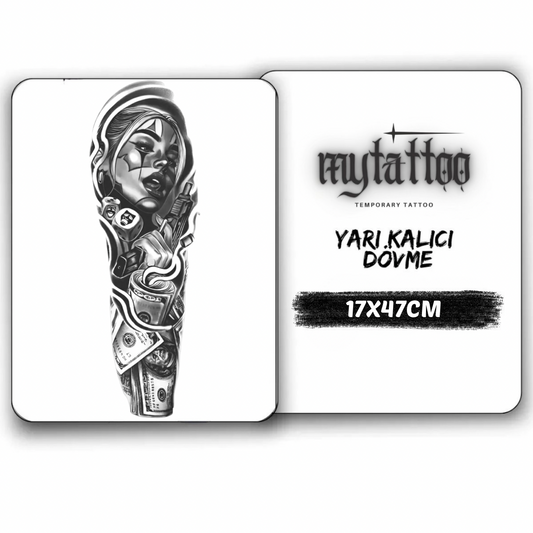 Zarlar ve Namlular Kol Kaplama Yarı Kalıcı Dövme MY161 MyTattoo