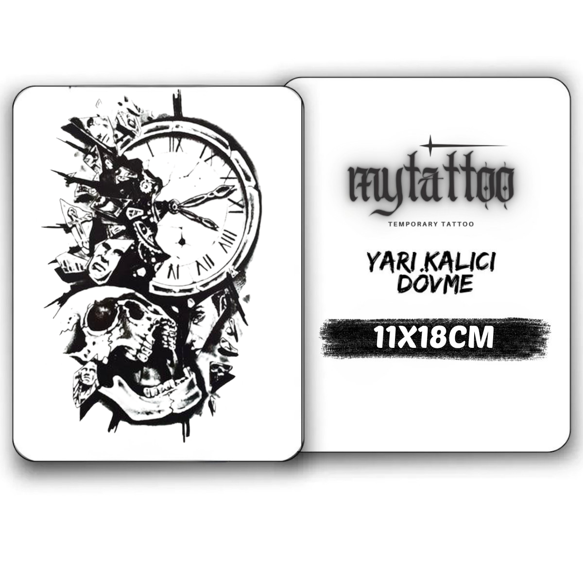 Zamanın yıkımı Figürlü Orta Boy Yarı Kalıcı Dövme-MY45 MyTattoo