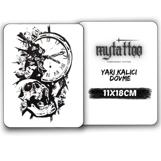 Zamanın yıkımı Figürlü Orta Boy Yarı Kalıcı Dövme-MY45