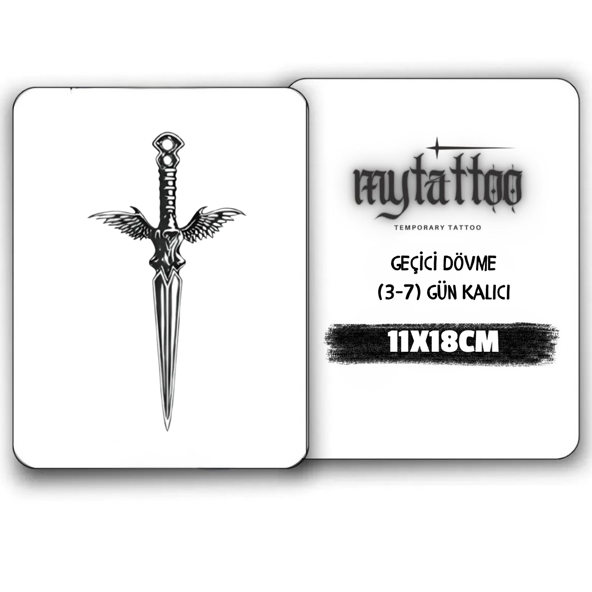Meleğin Bıcağı Figürlü Orta Boy Geçici Dövme G304 MyTattoo