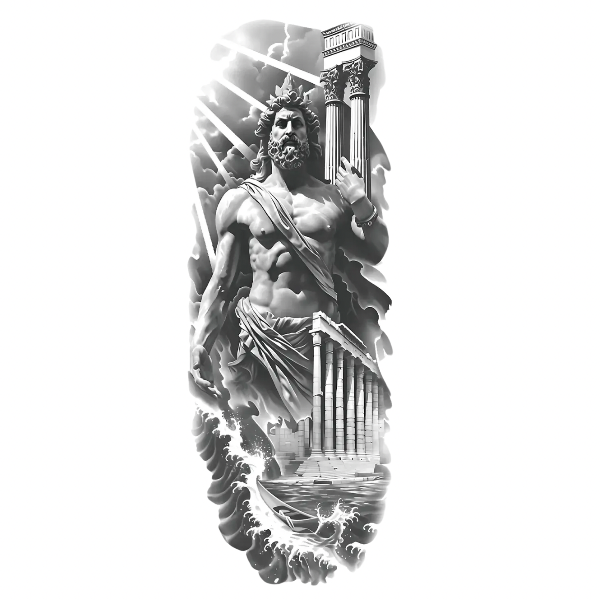 Antik jesus Figürlü Kol Kaplama Geçici Dövme G287 MyTattoo