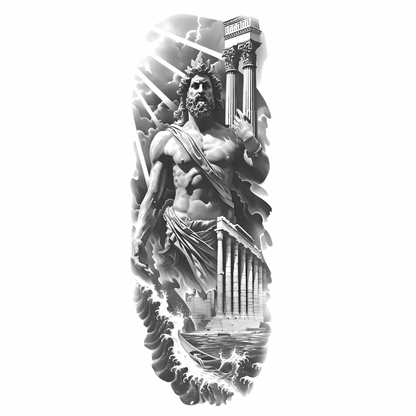 Antik jesus Figürlü Kol Kaplama Geçici Dövme G287 MyTattoo