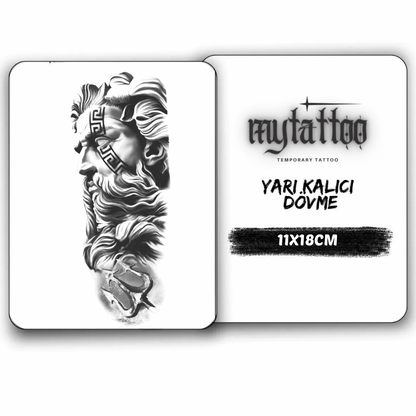 Poseidon Figürlü Orta Boy Yarı Kalıcı Dövme MY186 MyTattoo