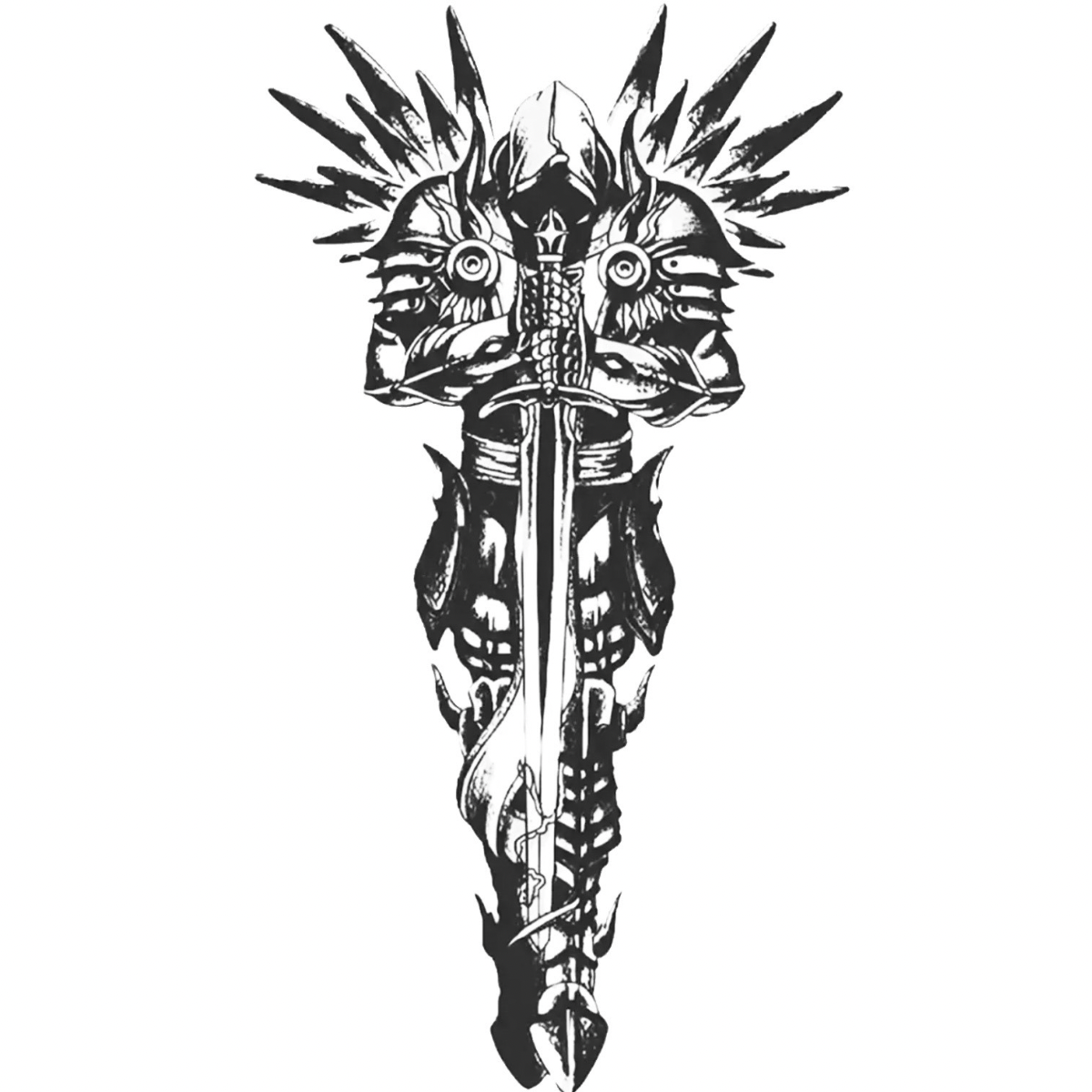 Kılıcın Gölgesinde Figürlü Orta Boy Yarı Kalıcı Dövme MY181 MyTattoo