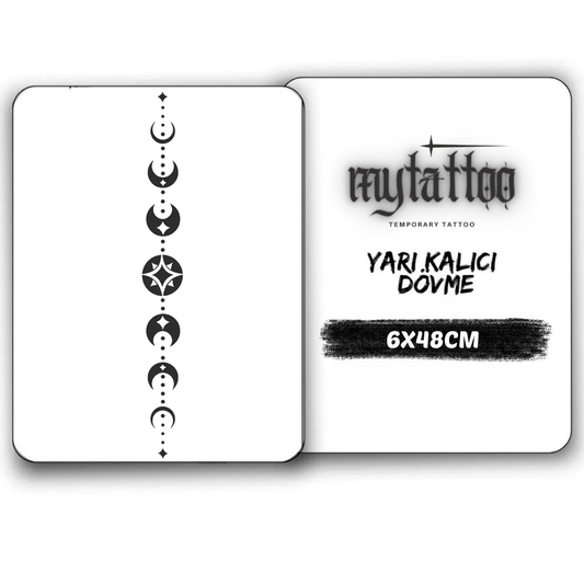 Göksel Akış Figürlü Sırt Yarı Kalıcı Dövme MY271