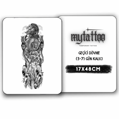 Athena'nın Kudreti Kol Kaplama Geçici Dövme G337 MyTattoo