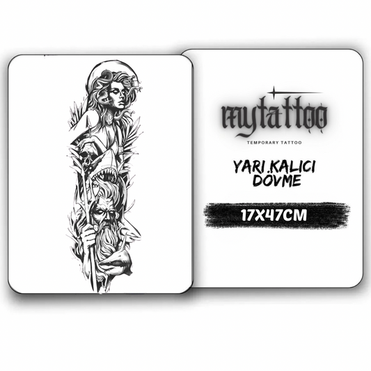 Okyanusun Gazabı Kol Kaplama Yarı Kalıcı Dövme MY163 MyTattoo