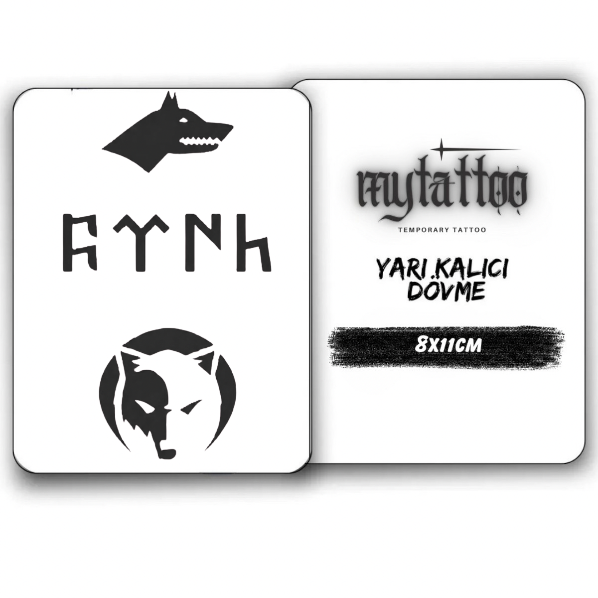 Türk&Bozkurt Figürlü Küçük Boy Yarı Kalıcı Dövme MY228 MyTattoo