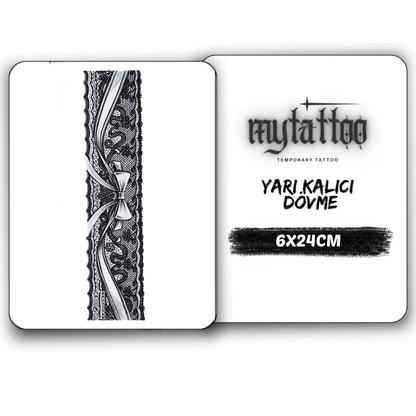 Dantel Figürlü Şerit Yarı Kalıcı Dövme MY258 MyTattoo