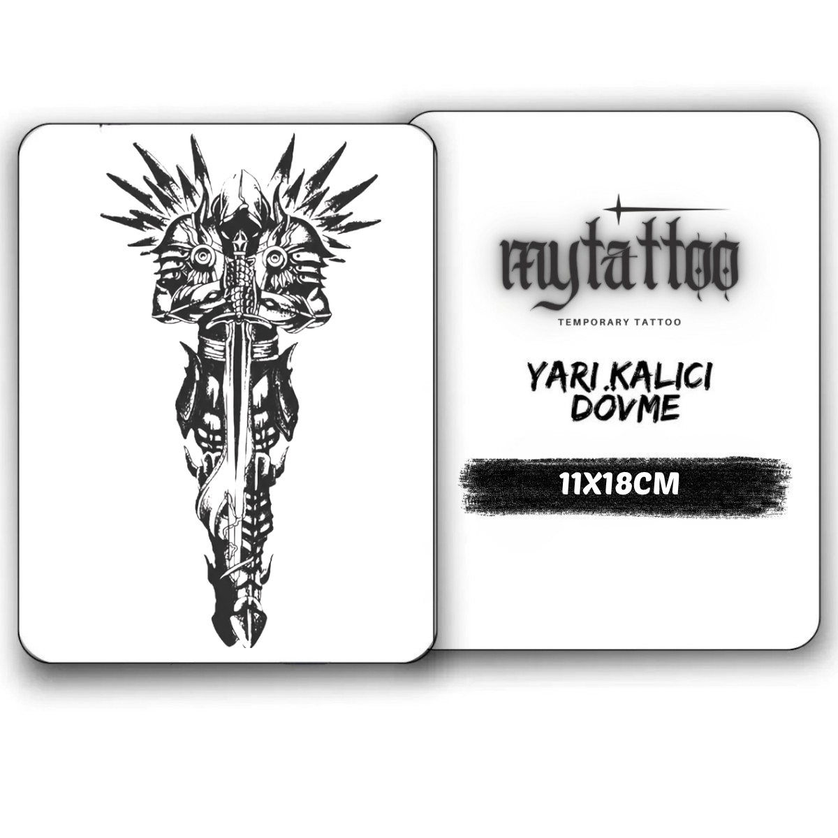 Kılıcın Gölgesinde Figürlü Orta Boy Yarı Kalıcı Dövme MY181 MyTattoo